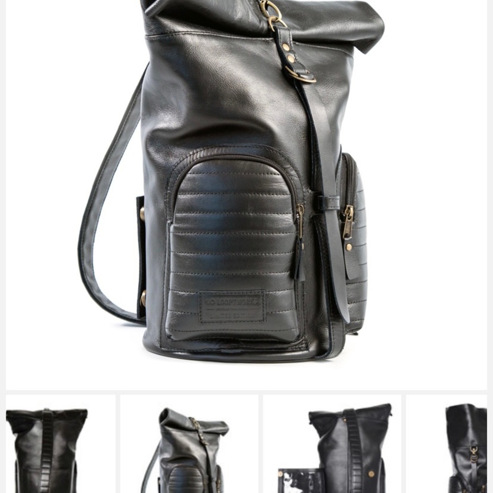Looptworks Moto Sling Bag (Black Leather)